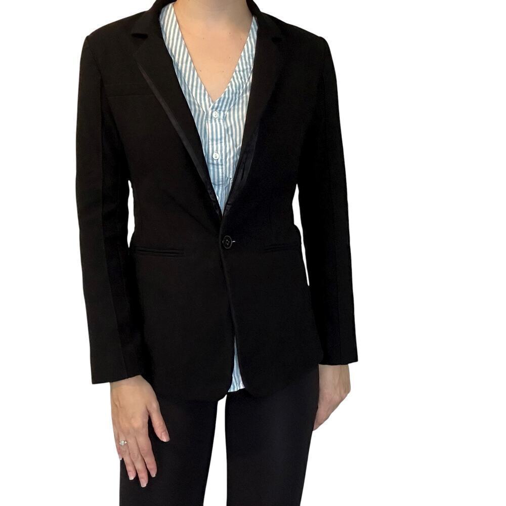 Derek Lam 10 Crosby Blazer Jacket Black Fitted Work Academia Preppy 4 Small